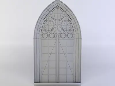 Window gothic Low-poly 3D model
