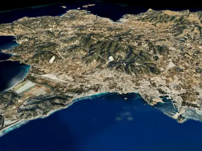 Ibiza island full 3d model terrain 3D model