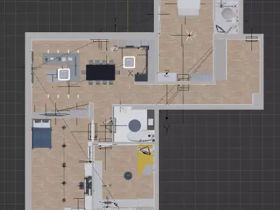 Apartment floor plan 3D model