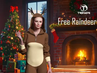 Free Raindeer PJ Free low-poly 3D model