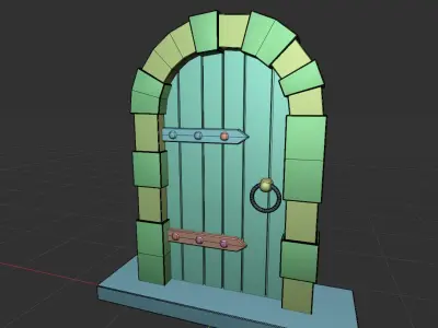 Lowpoly stylized Door Low-poly 3D model