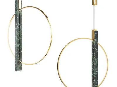 HORIZON pair of circular light fixtures Low-poly 3D model