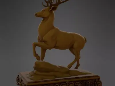 Golden Stag of Regal Majesty 3D model