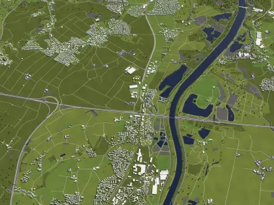 Rosenheim Germany 50x50km 3D model