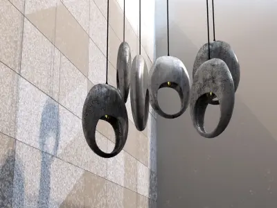cement celling lamps 3D model