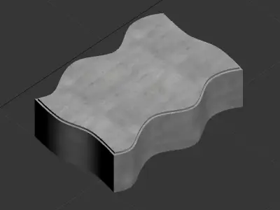 Curved Brick - Curved Cobble 3D model