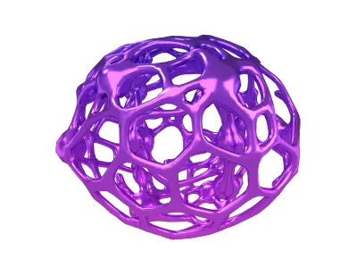 Abstract Shape Broken Nanotubes v1 004 Low-poly 3D model