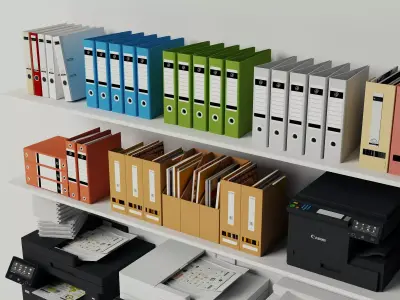 Office Multifunction Printers Copiers Pack 3D Models Low-poly 3D model