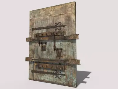 Wooden Door 3D model 14