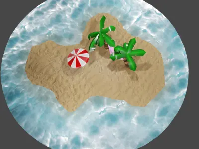 Beach  scene  3D model