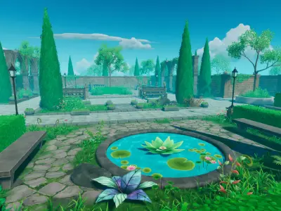 Toon Garden - Game Props Low-poly 3D model