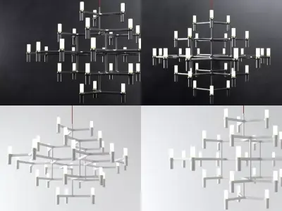 Crown molecule chandelier 3D model