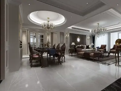 Home Interior Design in Empire Style 3D model