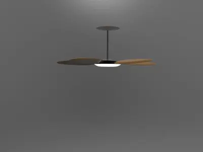 Modern wood ceiling fan 3D model