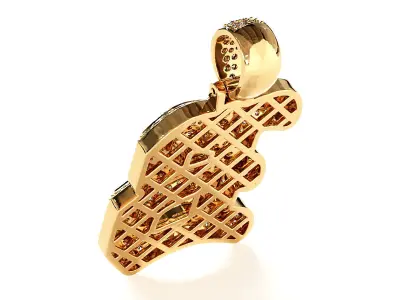 Tattoo fonts B alphabet pendent 3D print model