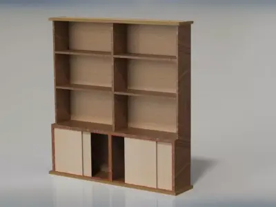 Bookshelf bookcase with doors and drawers 3D model