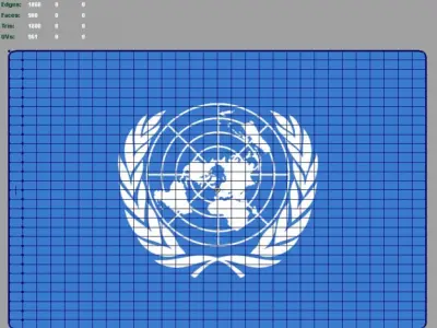 United Nations 3d Flag 3D model