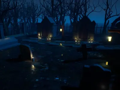 Stylized Cemetery Vol 1 For Unreal And Unity Low-poly 3D model