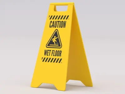 Wet Floor Sign 3D model