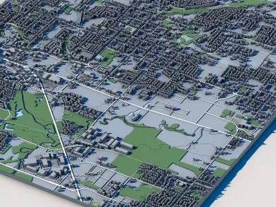 Providence Cityscape Utah Cache Valley Town Architecture 3D model