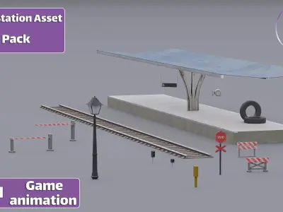 TrainStation Asset pack Vol 1 Low-poly 3D model