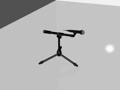 Microphones microphone stand with light 3D model