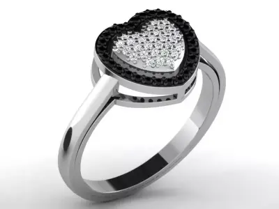 Light Weight White Gold Love Diamond Ring DR-6689 3D print model