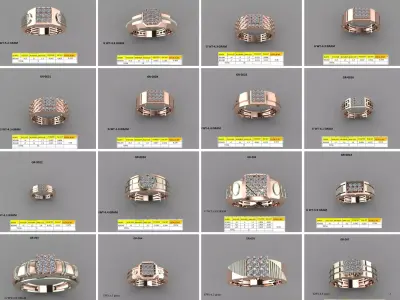 50 light weight men ring  3D print model