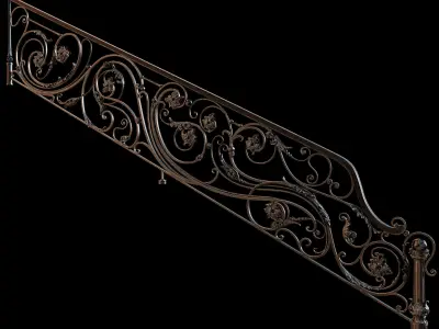 stair railing forging classic 3D model