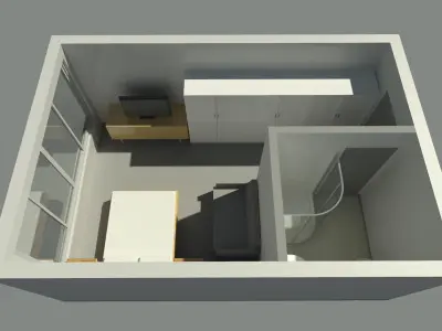 Simple room by REVIT 25R01 3D model