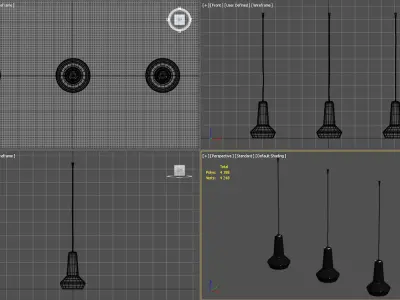 Amis de Jean Ceiling Light Low-poly 3D model