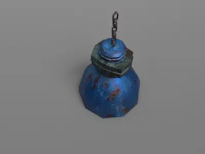 Industrial Light - Factory Lighting with Chain Low-poly 3D model