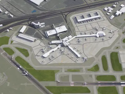 Cleveland - Hopkins International Airport - CLE Low-poly 3D model
