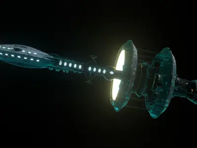 SCFI IMPERIAL Corvette Spaceship Low-poly  3D model