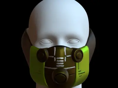 Gas mask helmet 3d model scifi Low-poly  Low-poly 3D model 224