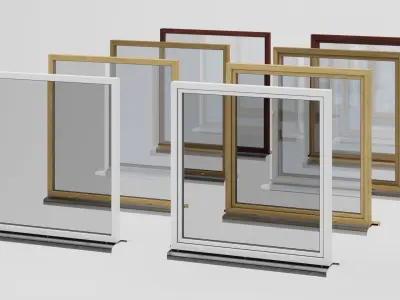 House windows 001 Low-poly 3D model