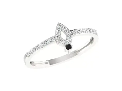 Light Weight White Gold Diamond Ring  -EZ LR-13 3D print model