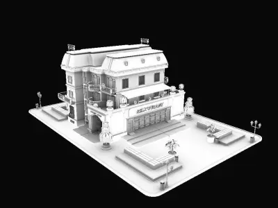 Model STYLIZED BUILDING Hotel 2 3D model