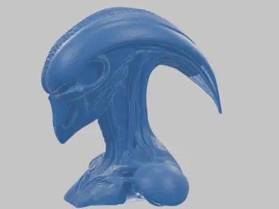 Printable Fantasy Alien Head Bust Figure Hr giger 3D print model