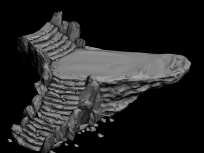 Tongtianhe - rock stairs 01 3D model