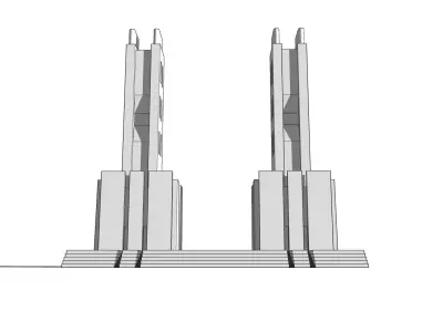 Futuristic Dreams of an Architect Antonio Sant Elia tower Low-poly 3D model