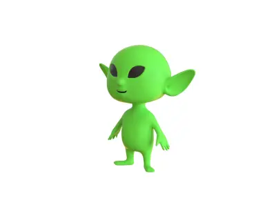 Low-Poly Cartoon Alien Animated Low-poly 3D model