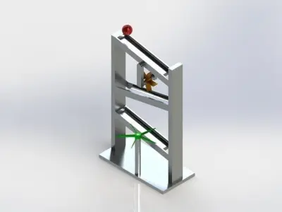 gravity metal pole with light Free 3D model