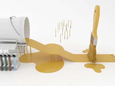 Paintbrush Playground 3D Asset  Stylized Game Environment 3D model