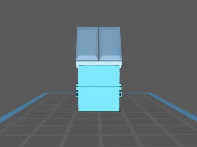 Dumpster with Swinging Top Lid and Sliding Side Doors Free 3D print model