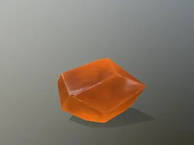 Crystal Set orange stone Low-poly 3D model