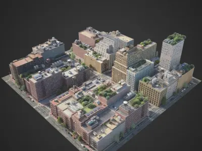 Realistic City District A6-A15 3D model
