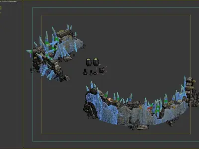 desert Fence wall 3D model