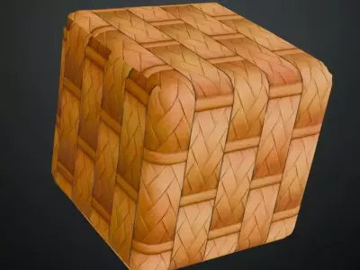 Light Oak Basket Weave Wood Panel PBR Seamless Texture