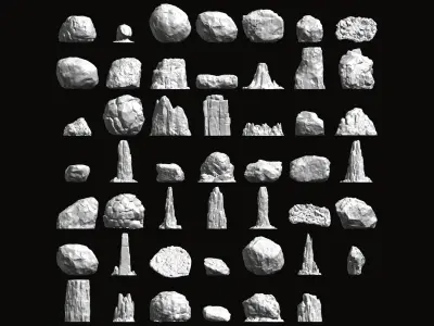 Rocks and Stones Pack Low-poly 3D model